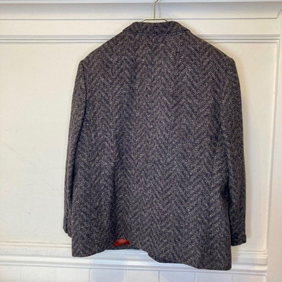 Vintage Harvé Benard Plus Size Brown and Gray Herringbone Wool Blazer - Picture 3 of 14